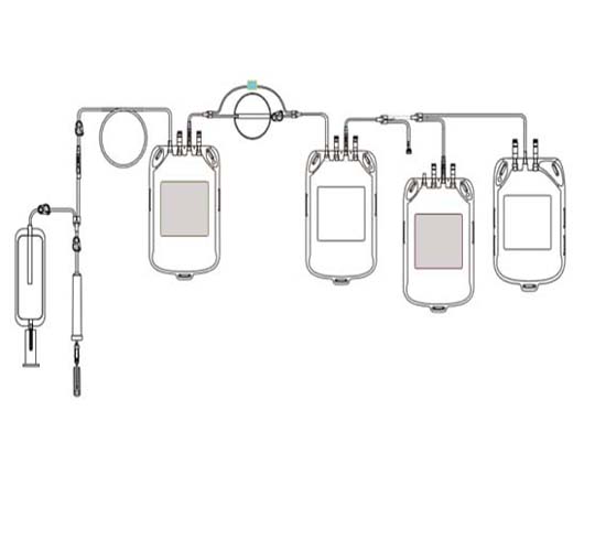 Quadruple Blood Bag with leukocyte filter (WB)