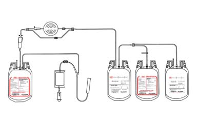 Quadruple Blood Bag with leukocyte filter (WB)